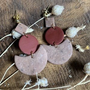 Handmade polymer clay earrings in the style Vera